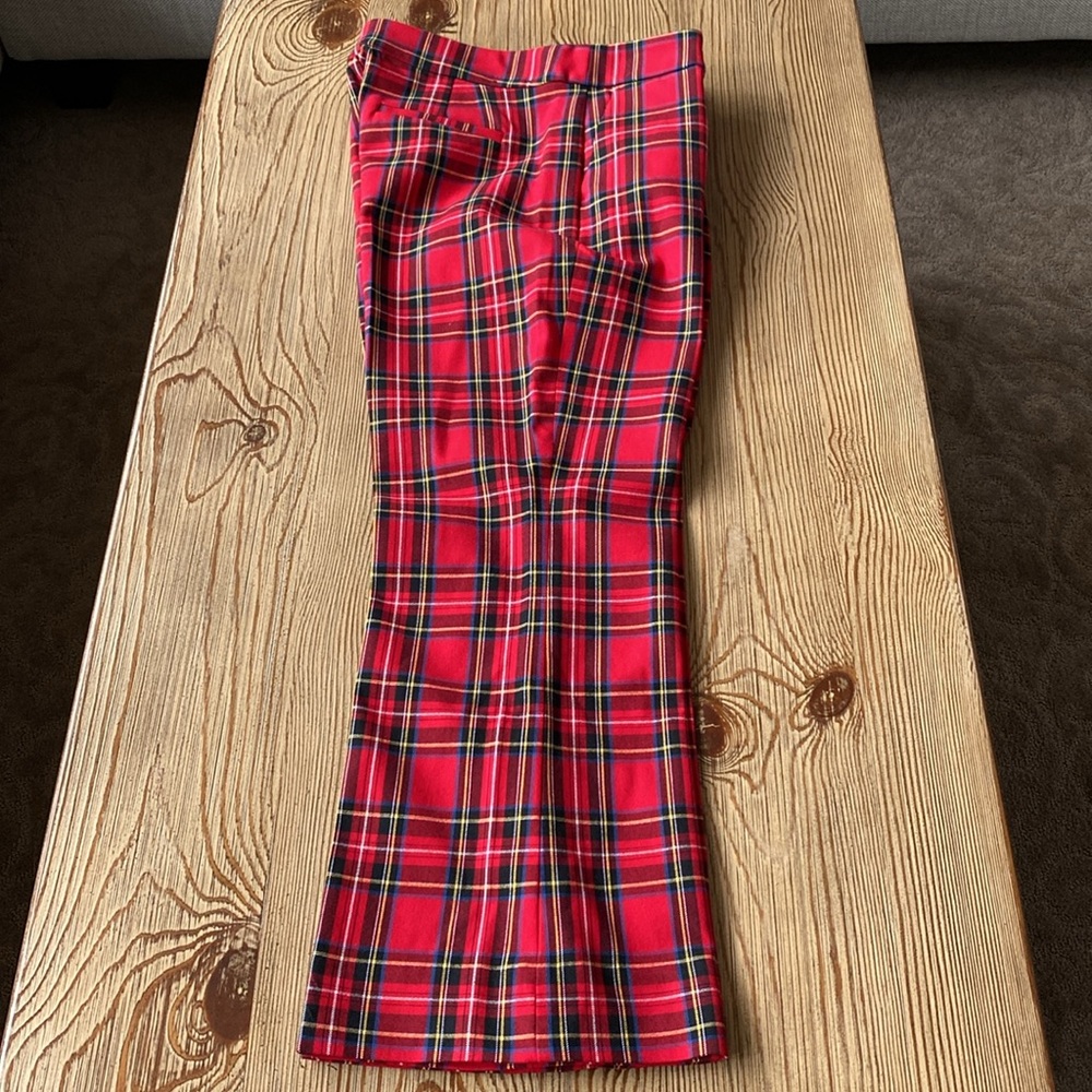 J.CREW Tartan Plaid Flare Kelsey Pant Sz 6 - Picture 8 of 10